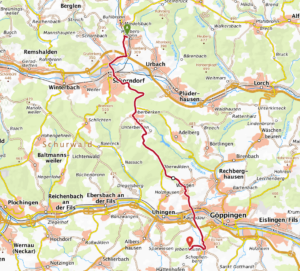 Route nach Jebenhausen